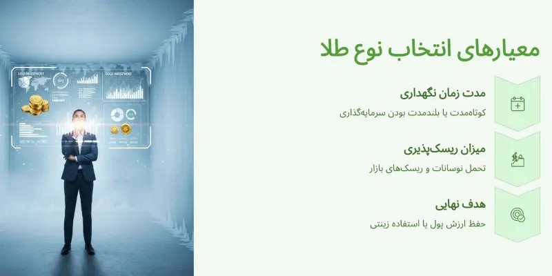 معیار های انتخاب نوع طلا