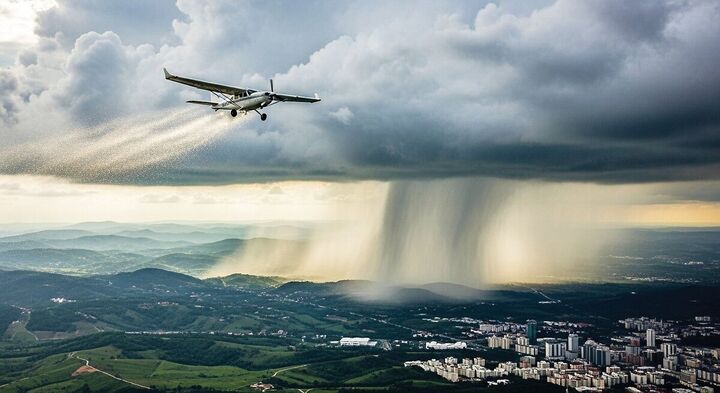 آغاز عملیات بارورسازی ابرها در آسمان تهران آغاز عملیات بارورسازی ابرها در آسمان تهران